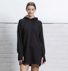 Damska organiczna bluza sukienka z kapturem